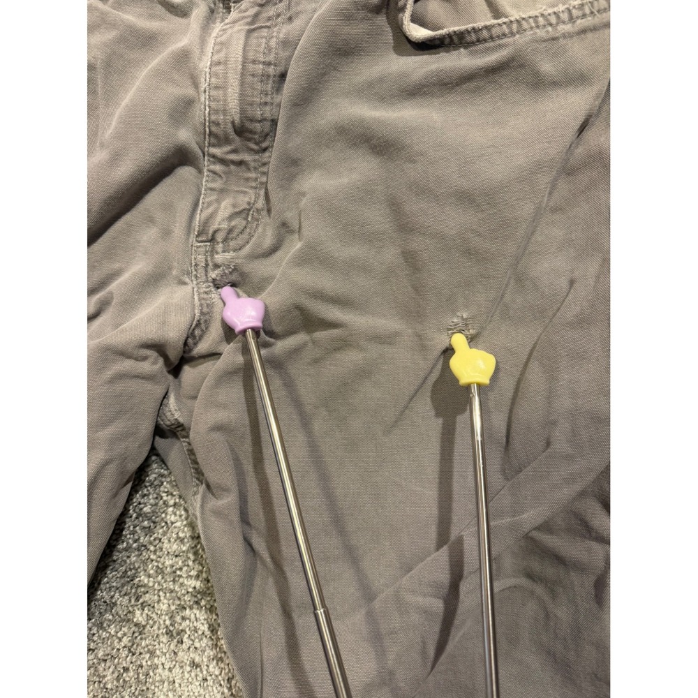 Carhartt Work Pant Men 36x32 Grey B159 Loose Fit Canvas Carpenter Distressed * - Picture 9 of 12